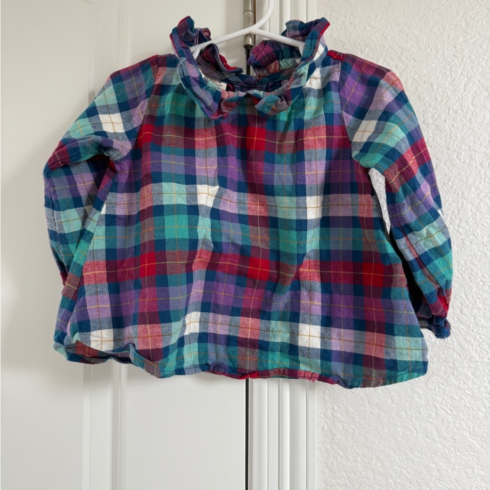 First Impressions Multicolor Plaid Ruffle Top 18 months